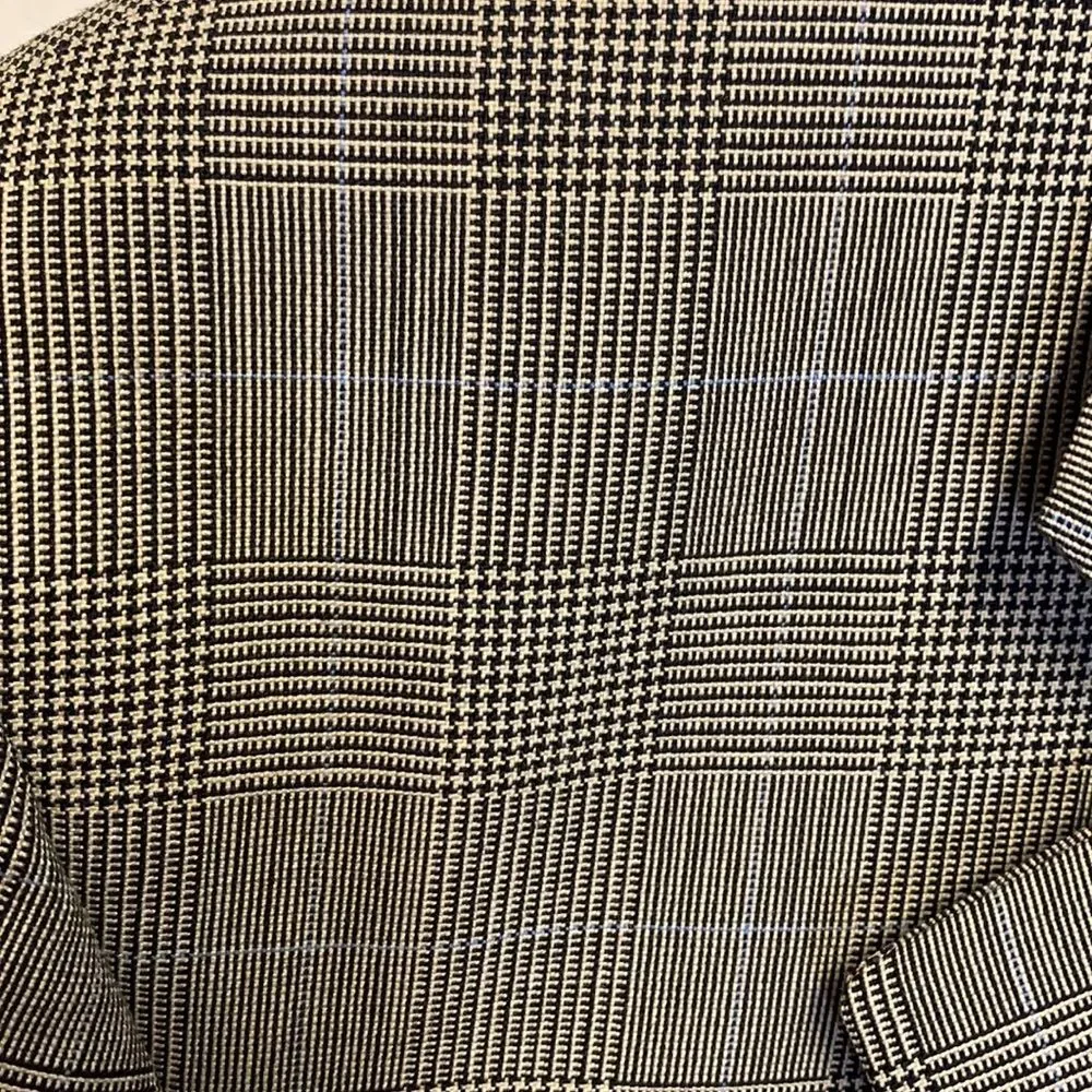 Polo University Club by Ralph Lauren Tan Black Blue Plaid Wool Suit Size 41Tall